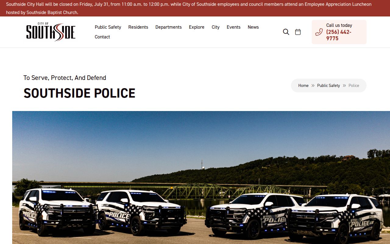 Southside Police Department official page for Southside arrest records in Etowah County